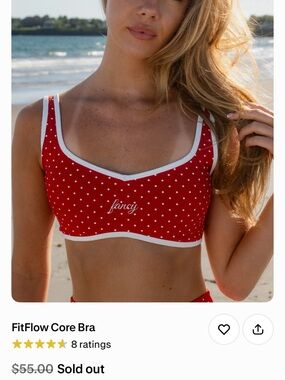 FitFlow Core Bra in Red Polka Dot